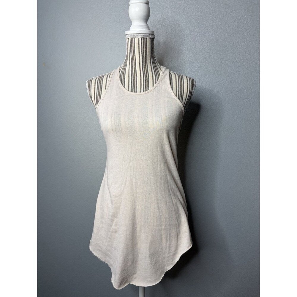 Frank & Eileen Tee Lab Cream Neutral racerback tank 100% cotton SMALL RAW HEM